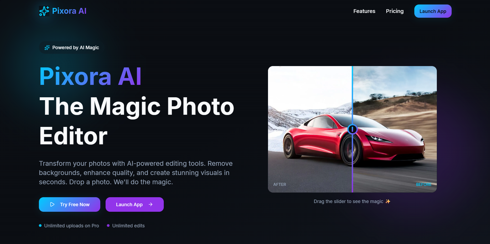 AI Photo Editor SaaS Website